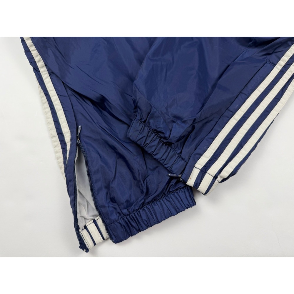 Vintage Y2K Adidas 3 Stripe Windbreaker Track Pants Blue Large with Zip Ankles - Picture 7 of 12